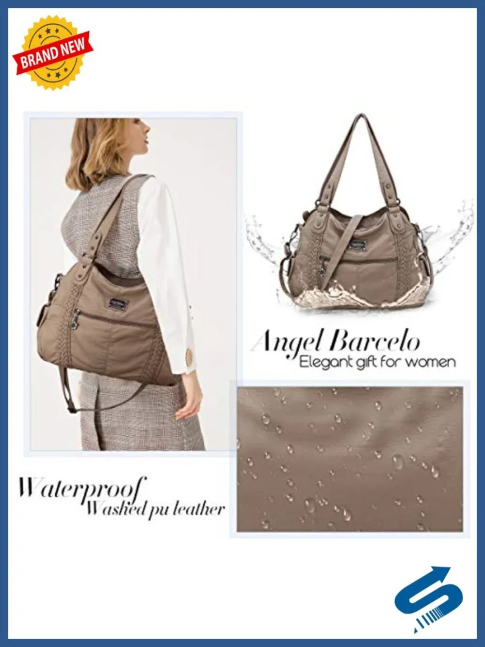 Hobo Bag Faux Leather Crossbody Tote Handbag Shoulder Purse for Women